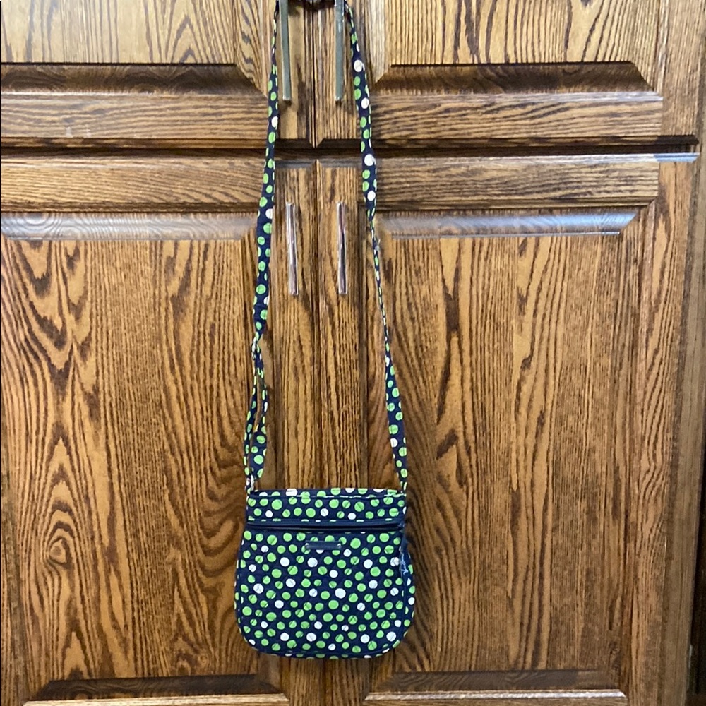 Vera Bradley Blue and Green Crossbody Bag with Artisanal Design